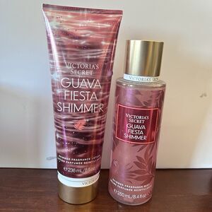 Victoria's Secret Fragrance Mist & Lotion Set Lot of 2 GUAVA FIESTA SHIMMER